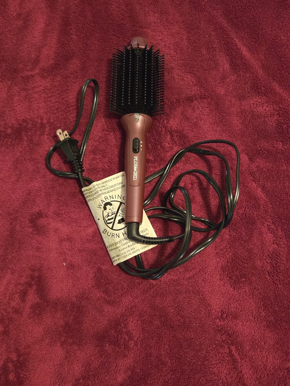 Hot Tools Ceramic Heated Round Brush - Burgundy